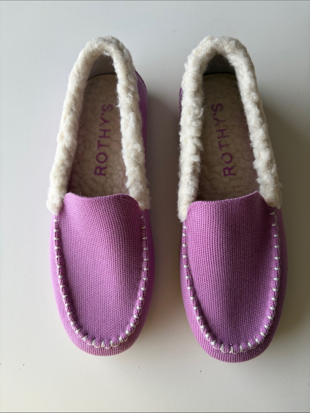 Rothy's Lilac Winter Berry Cozy Slip-On Mocs size 7